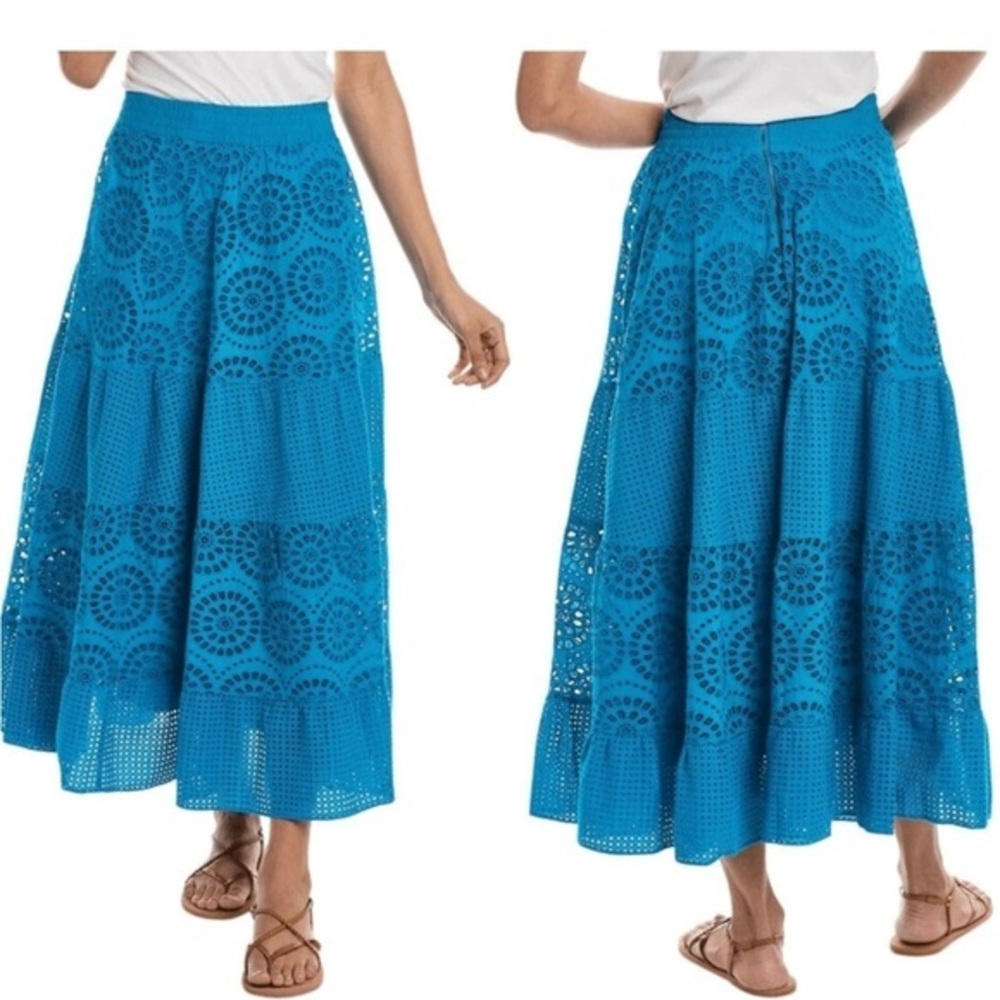 Alice + Olivia Melony embroidered cotton eyelet skirt, Sz. 6